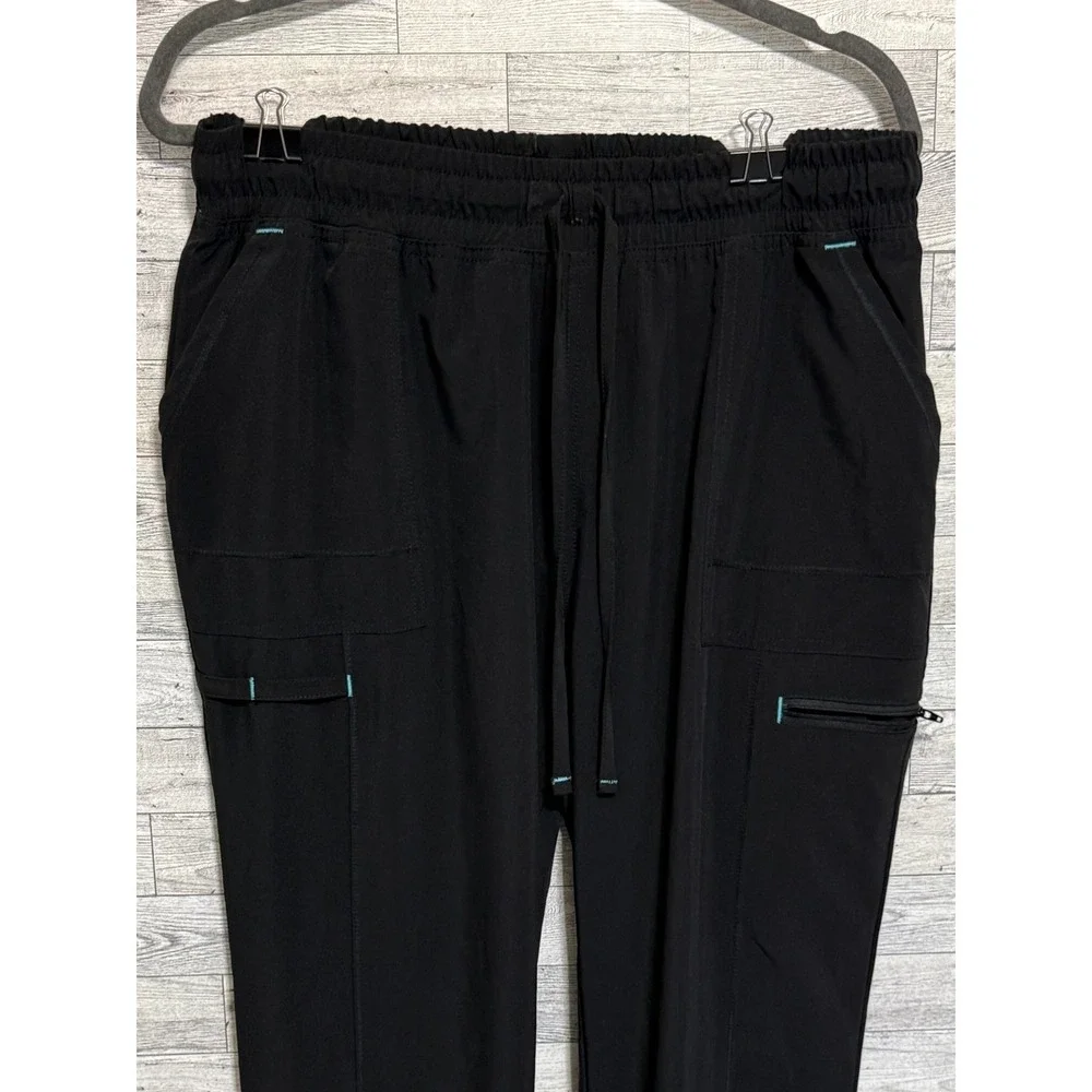 ScrubStar Womens Black Performance Scrub Pants Large SSL09841B Elastic Waist